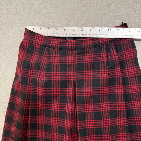 H&M‎ Punk Edge Grunge Red Black Plaid Pleated Academia Skirt Size 2 - Picture 2 of 8